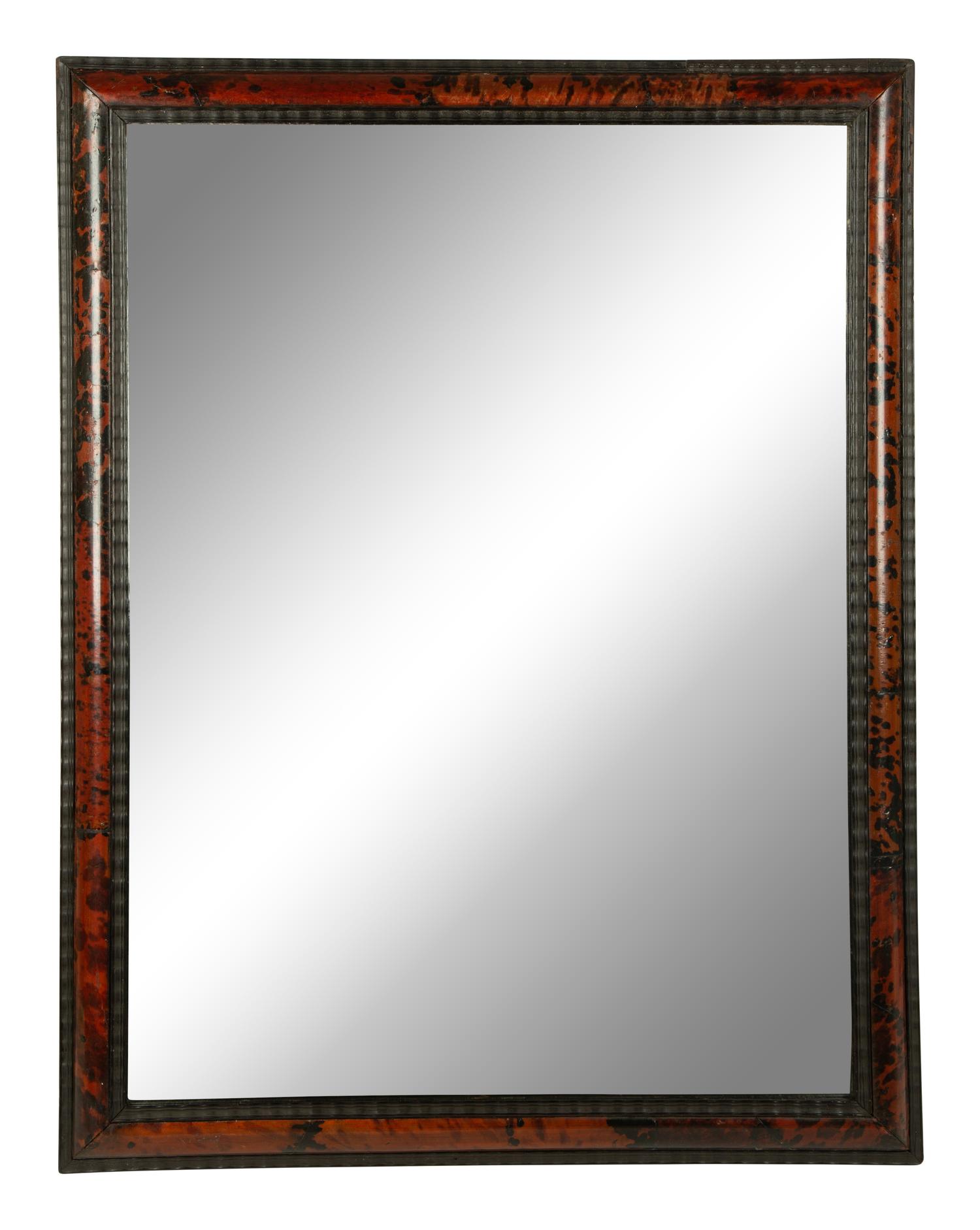 A Flemish Ebonized and Tortoise Shell Veneered Mirror — 19TH CENTURY