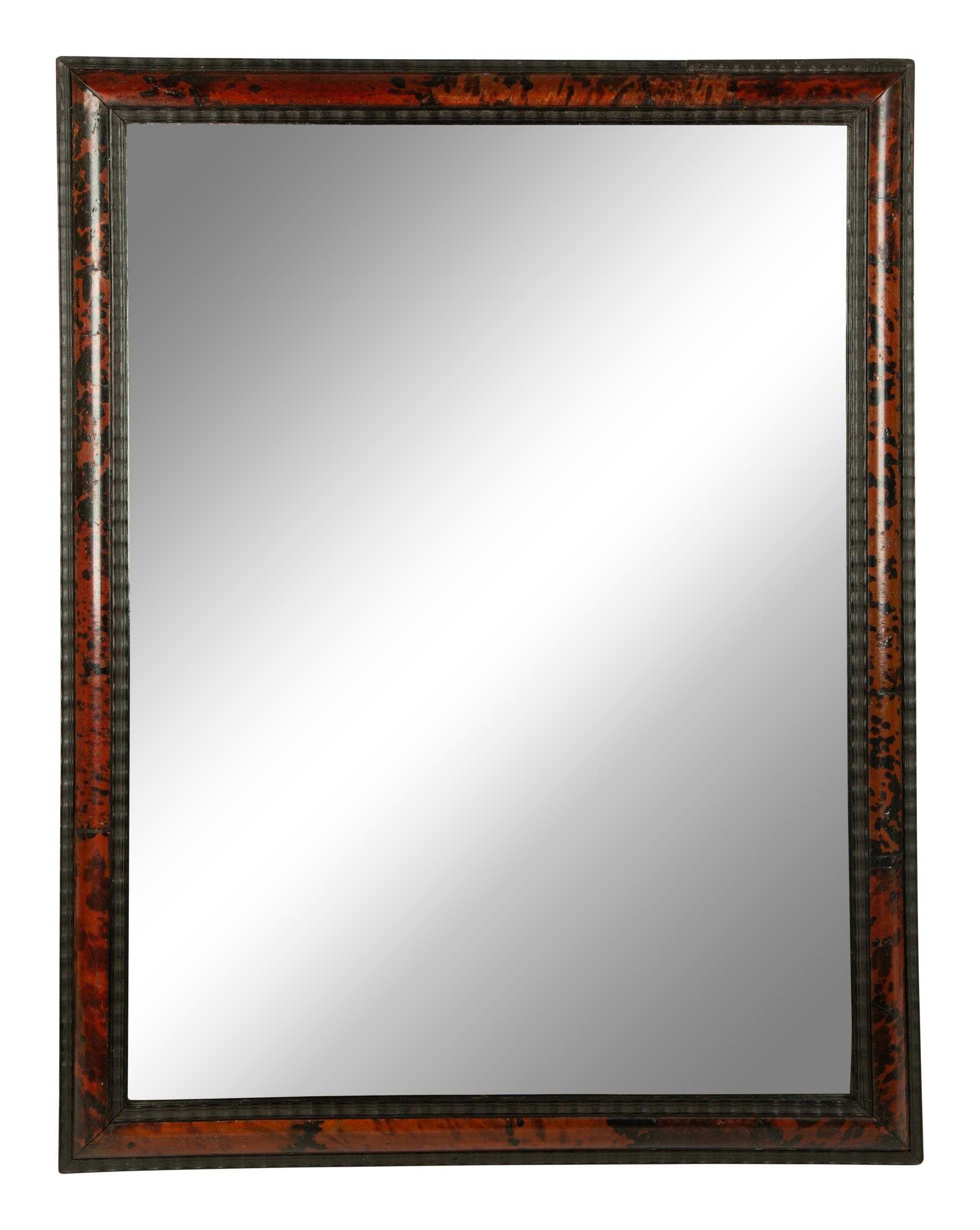 A Flemish Ebonized and Tortoise Shell Veneered Mirror — 19TH CENTURY