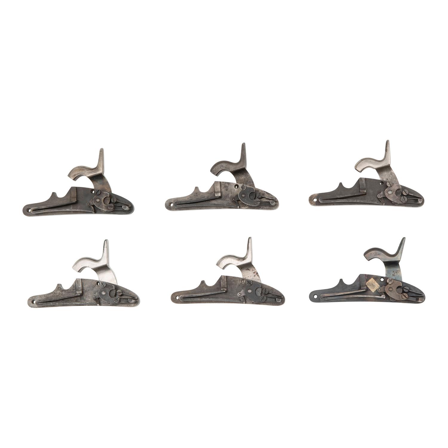 Six US Model 1861 Contract Rifle Musket Locks, Including: Remington, Mason & Norwich