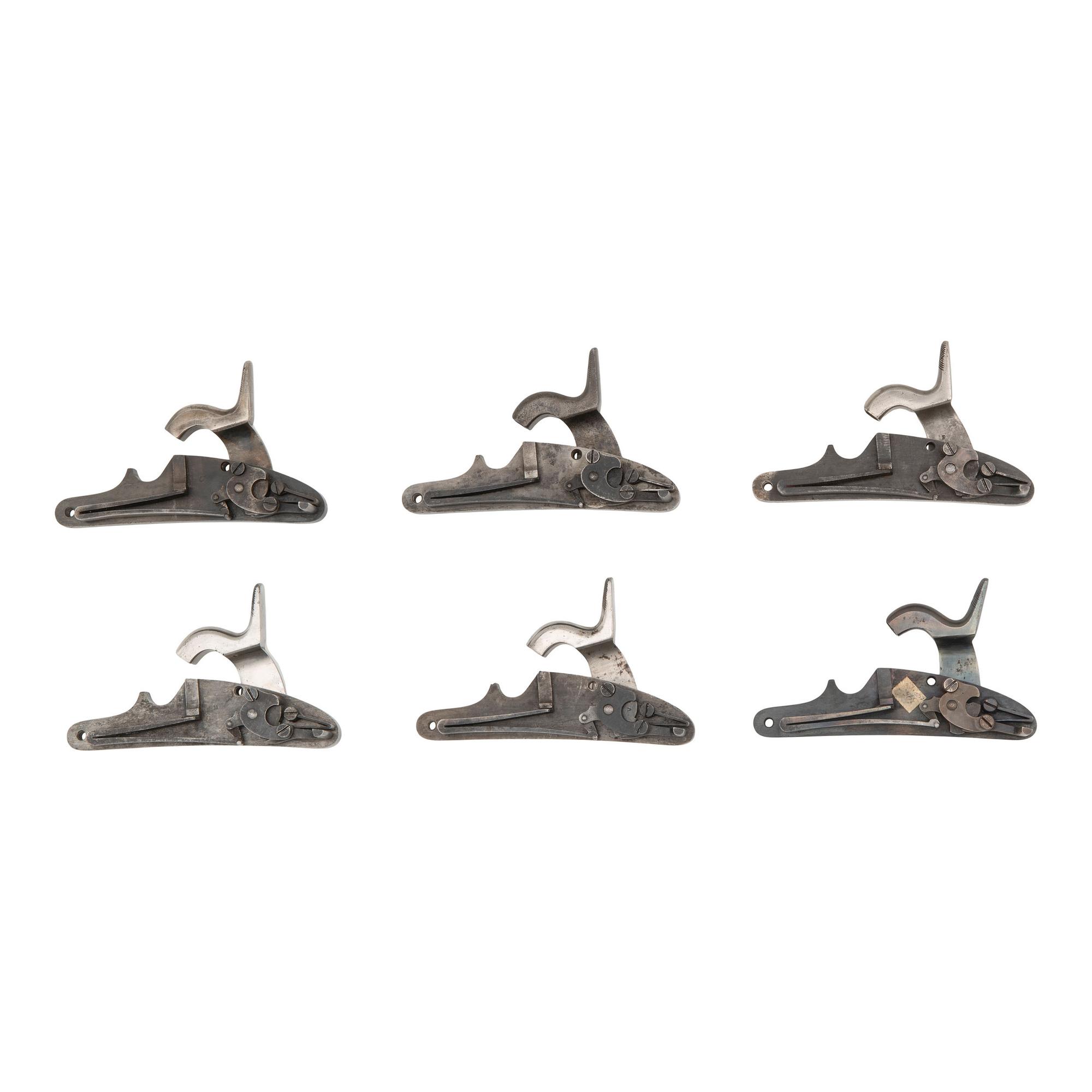 Six US Model 1861 Contract Rifle Musket Locks, Including: Remington, Mason & Norwich