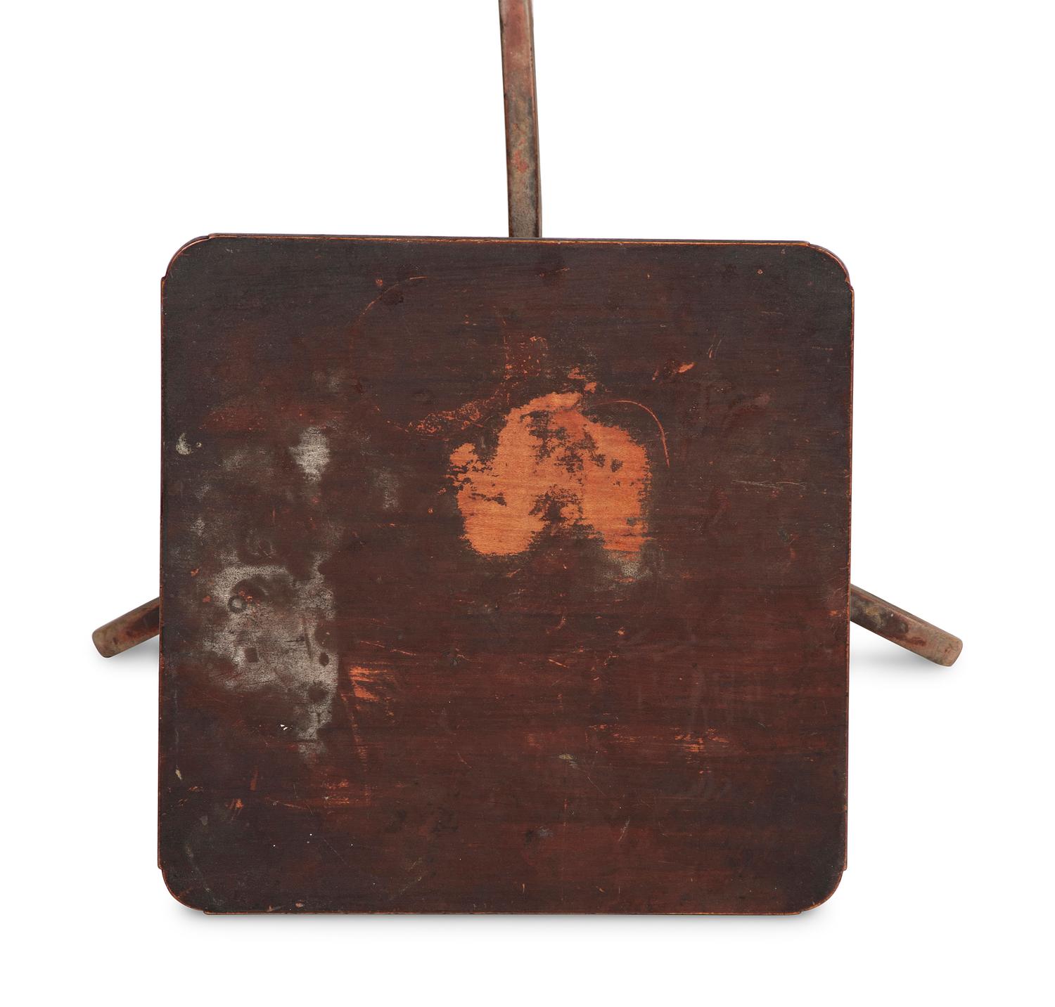 A Late Federal Red Painted Maple Candlestand