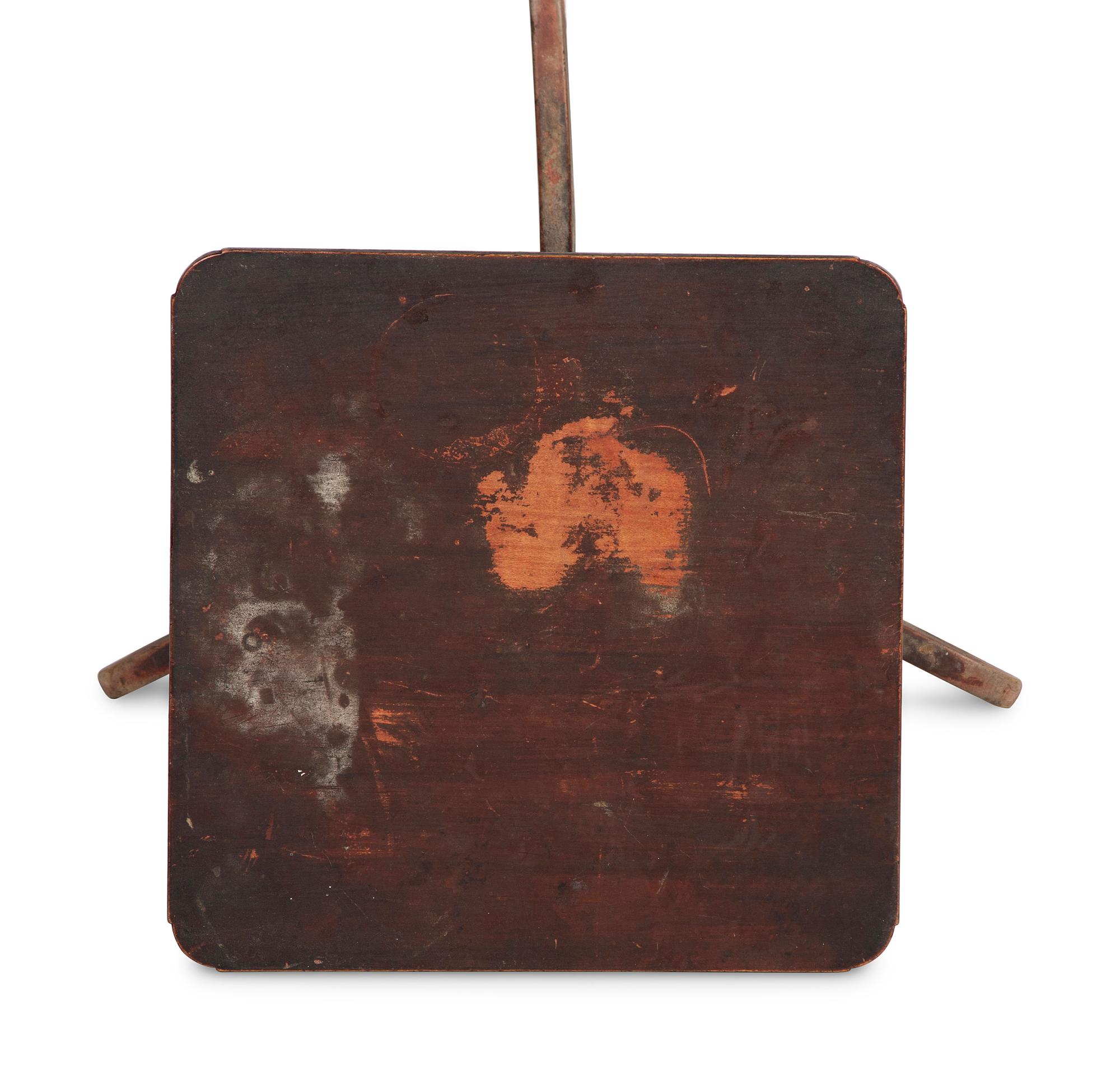 A Late Federal Red Painted Maple Candlestand