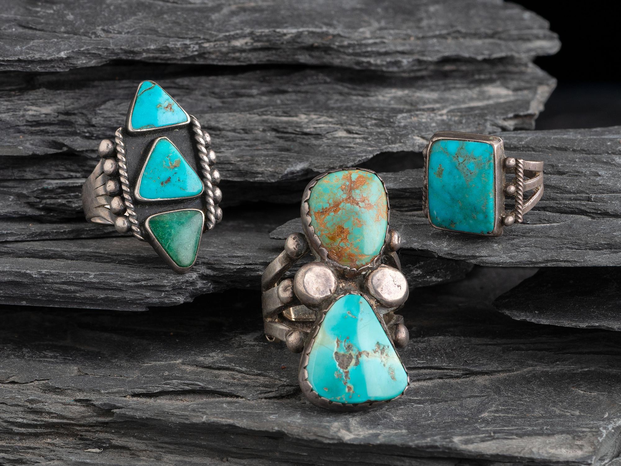 Navajo Rings, with Turquoise