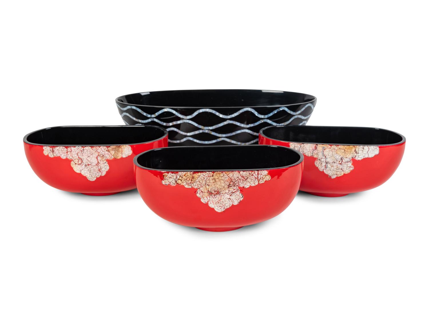 A Group of Four Lacquered Bowls — 21ST CENTURY