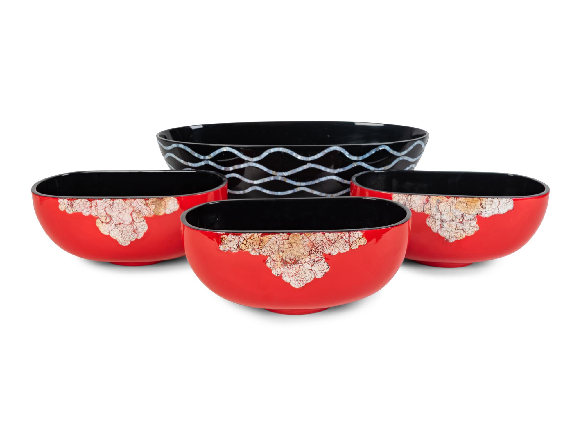 A Group of Four Lacquered Bowls — 21ST CENTURY