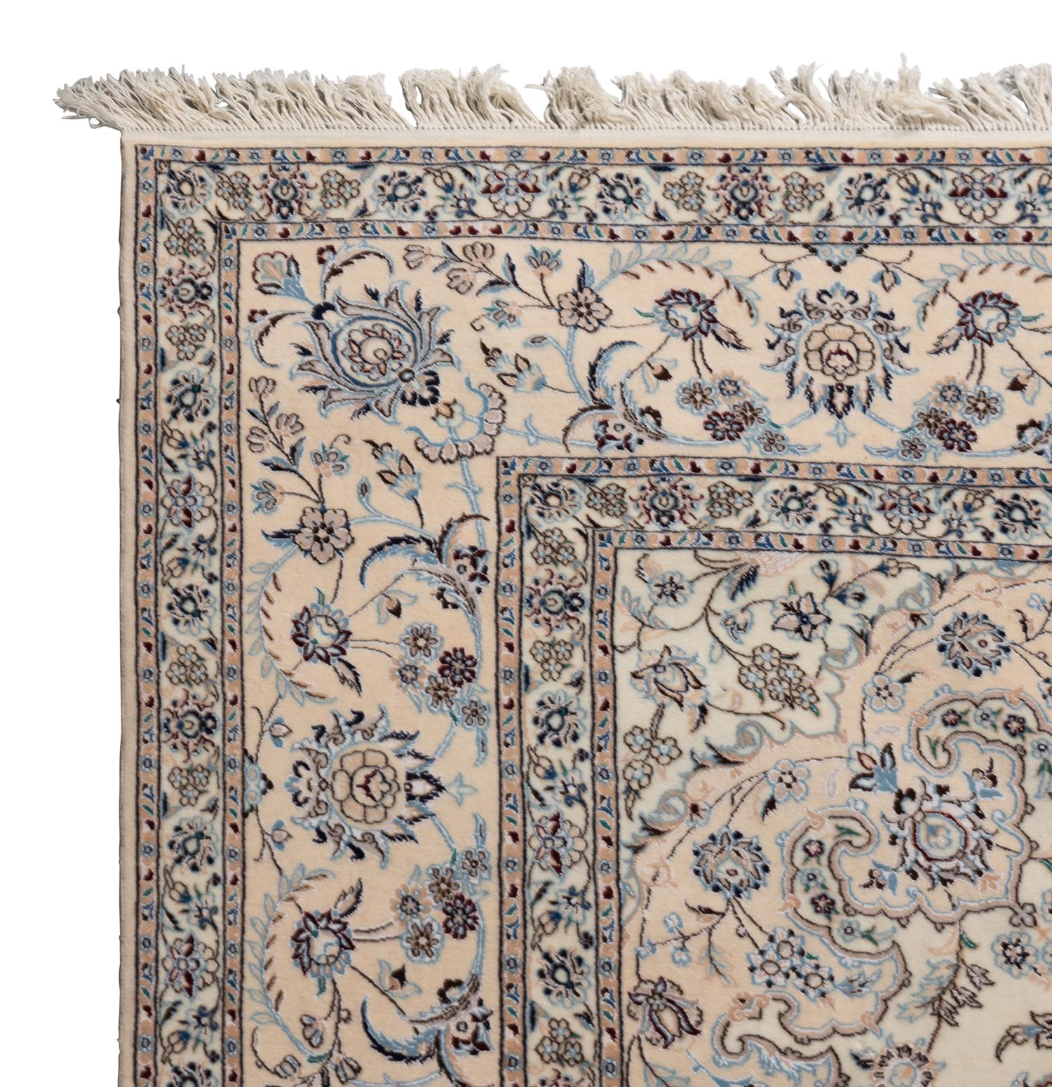 A Nain Wool and Silk Rug