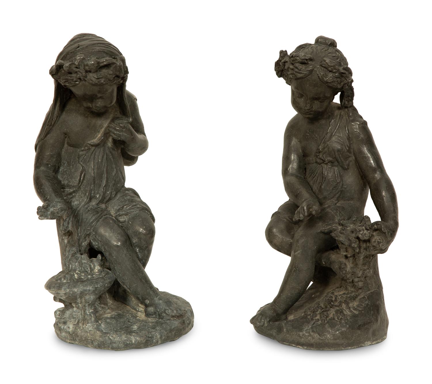 A Group of Four English Lead Statues of the Four Seasons