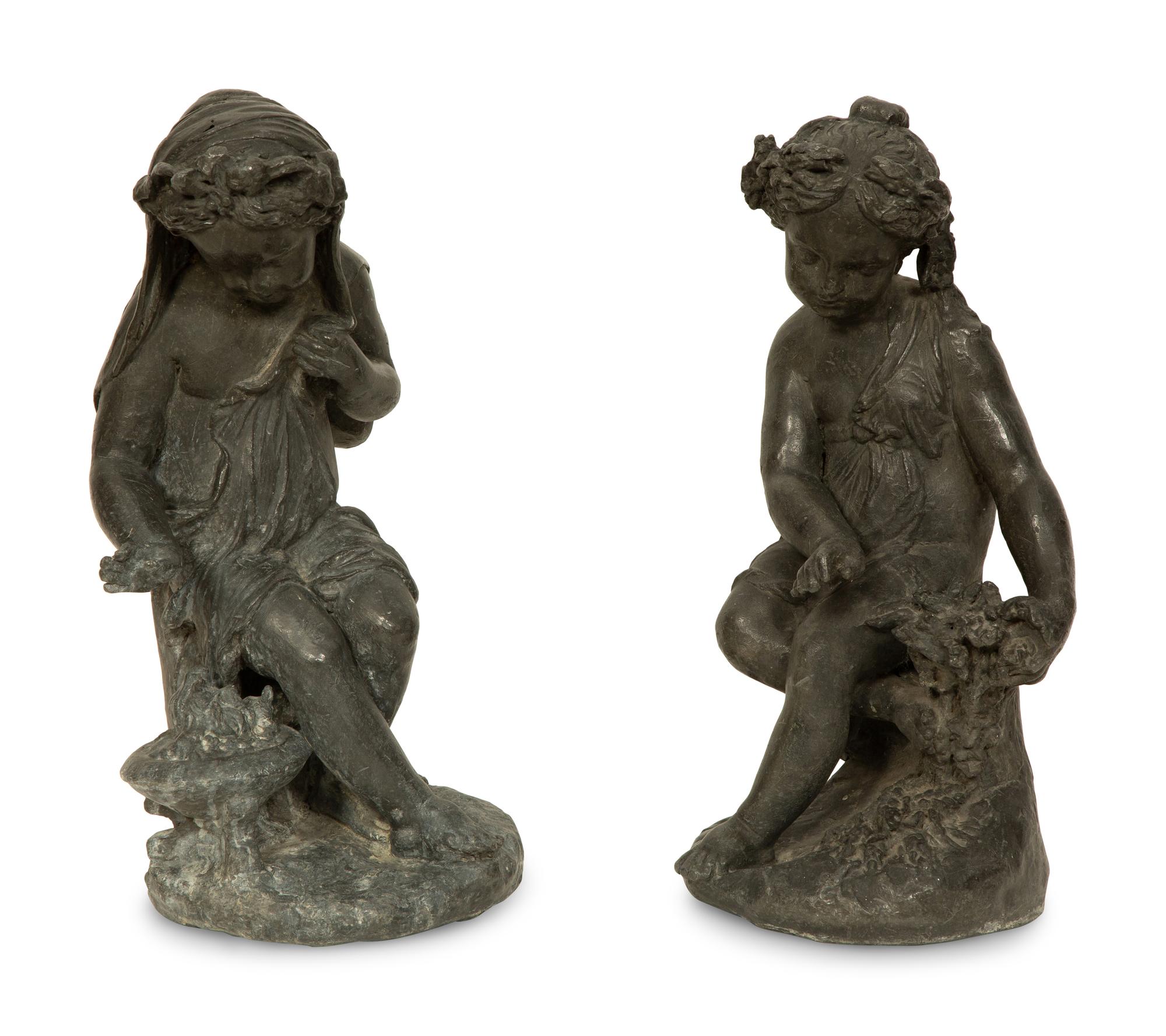 A Group of Four English Lead Statues of the Four Seasons