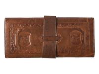 [CIVIL WAR]. Soldier's leather wallet with patriotic motifs. Ca 1860s.