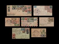 [FLIGHT COVER] 1929. A Group of Four Flight Covers and Three Postcards from the FIRST ROUND-THE-WORLD-FLIGHT Via the Graf Zeppelin (AAMC Z72e and Z-72f).