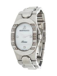 BERTOLUCCI, STAINLESS STEEL AND DIAMOND 'SERENA' WRISTWATCH