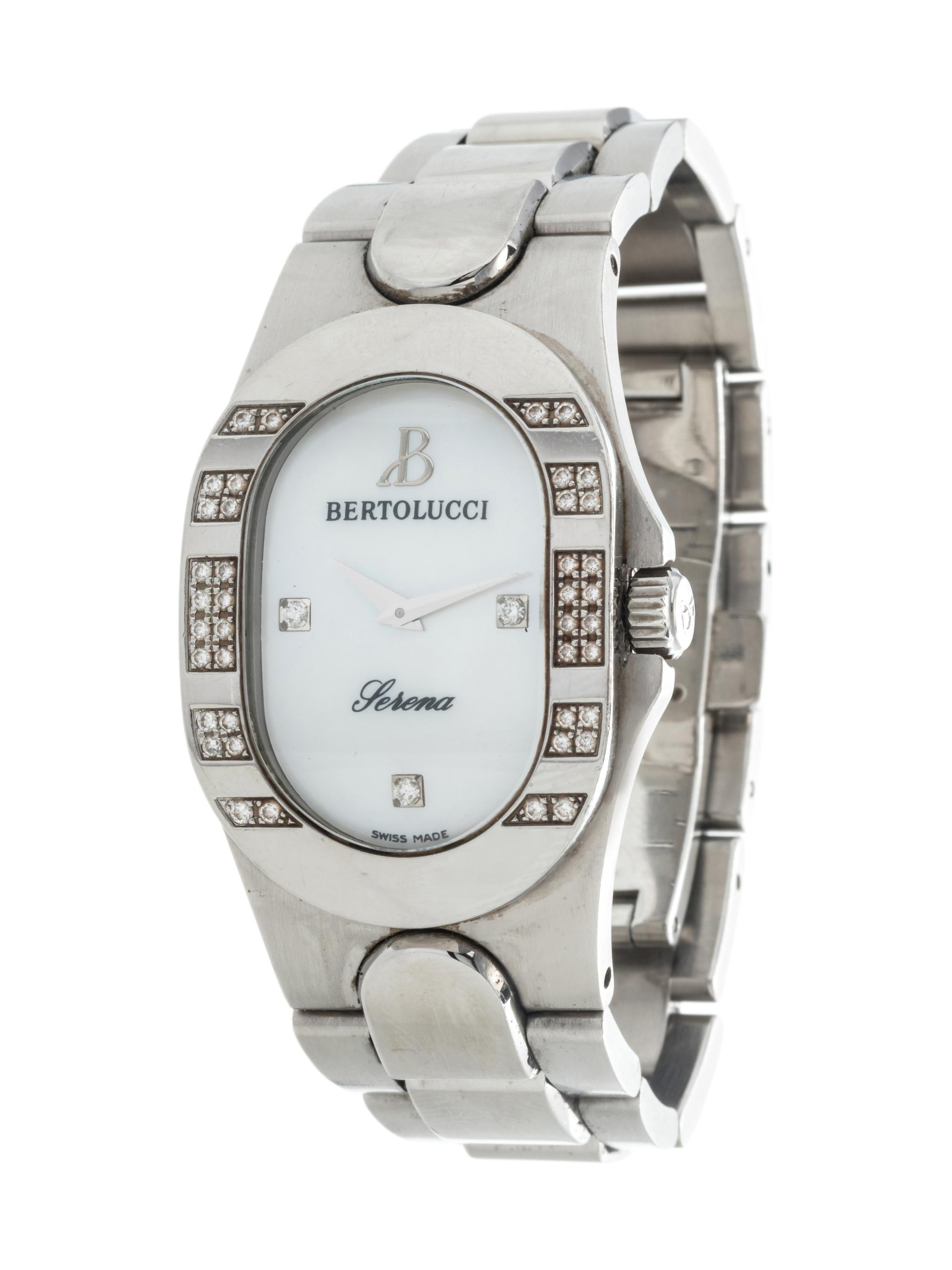 BERTOLUCCI, STAINLESS STEEL AND DIAMOND 'SERENA' WRISTWATCH