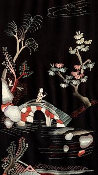 Six Chinese Embroidered Silk Panels