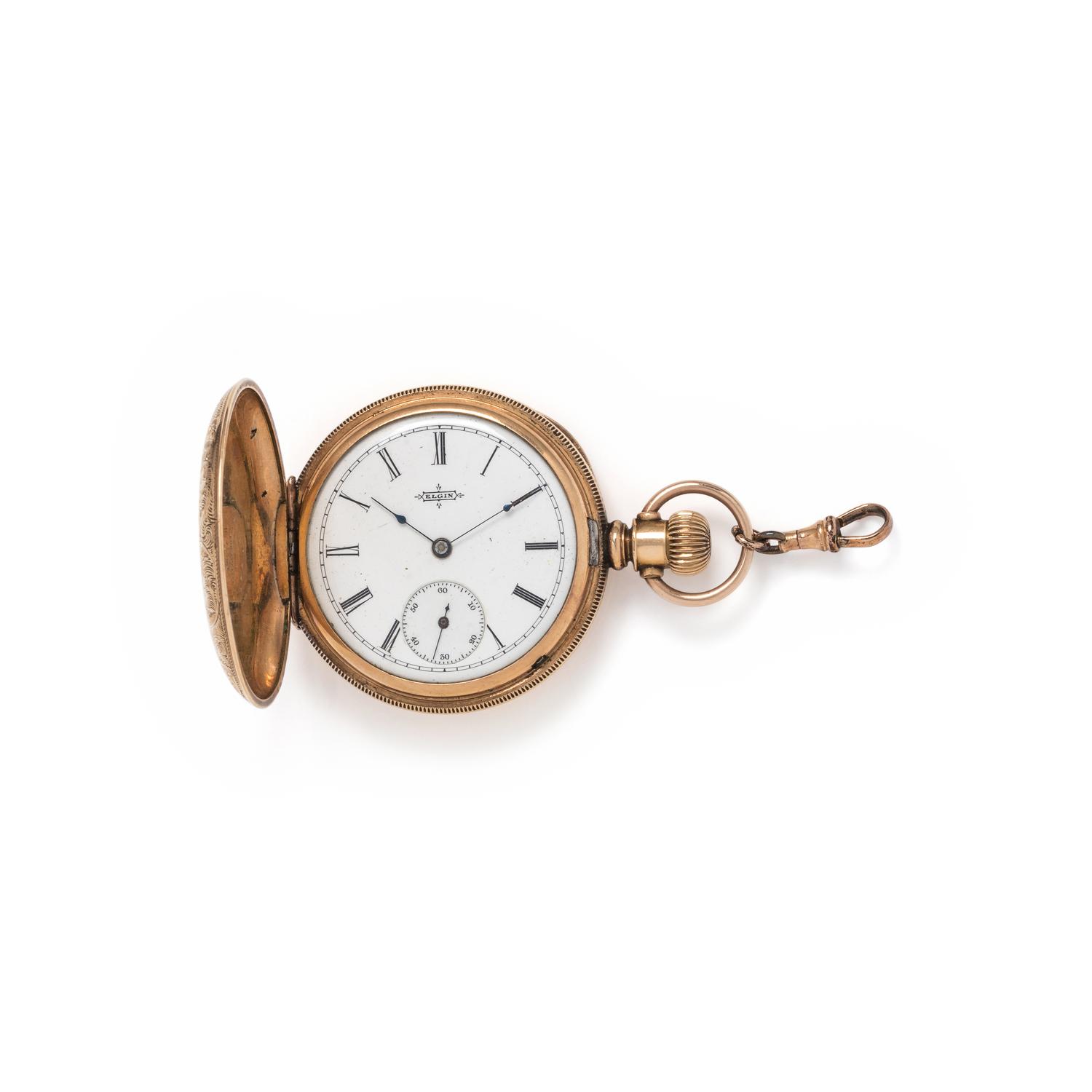 ELGIN, GOLD-FILLED HUNTER CASE POCKET WATCH