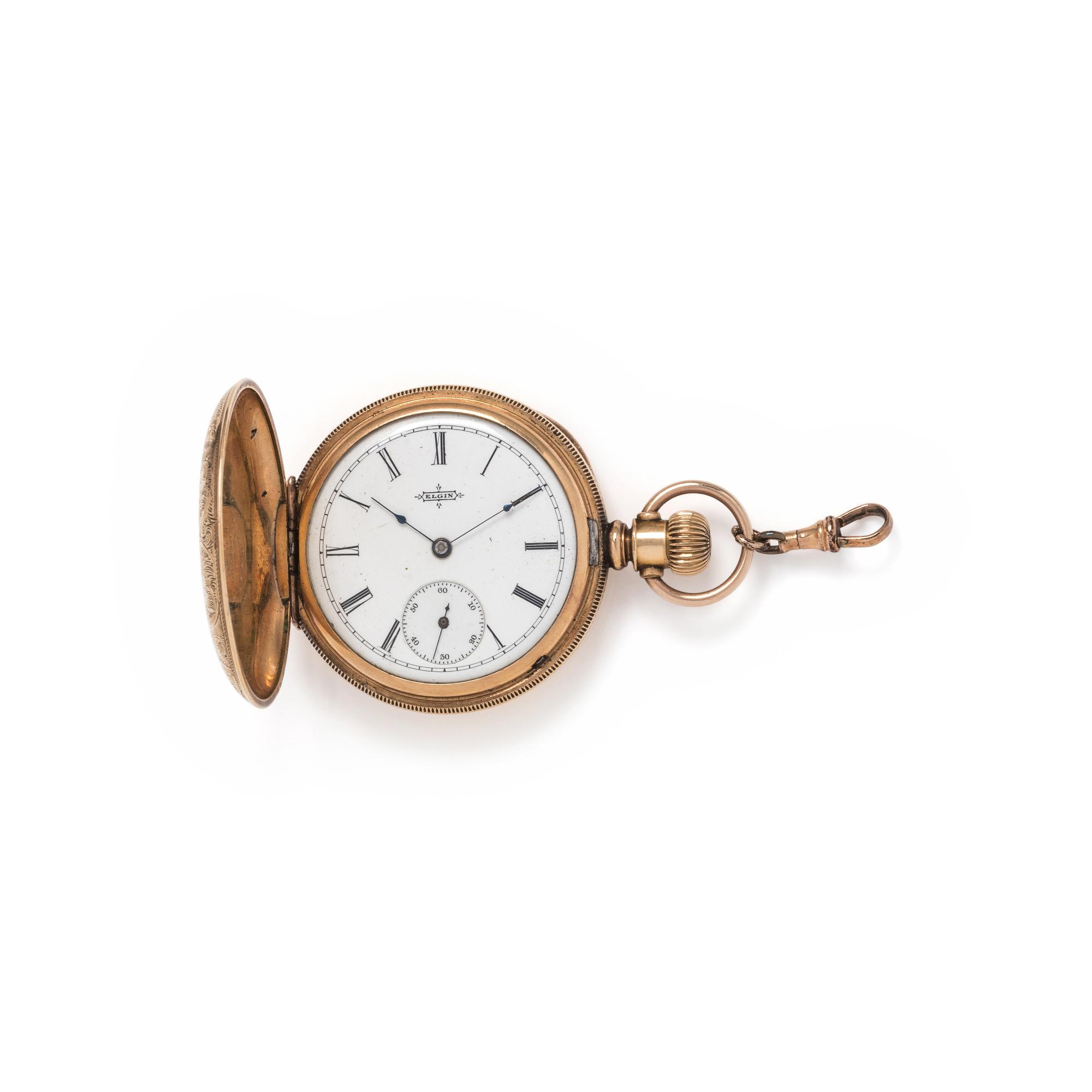 ELGIN, GOLD-FILLED HUNTER CASE POCKET WATCH