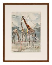 Circus Backlot with Giraffes, Sarasota, Florida