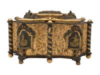 A French Brass Serpentine Jewelry Case