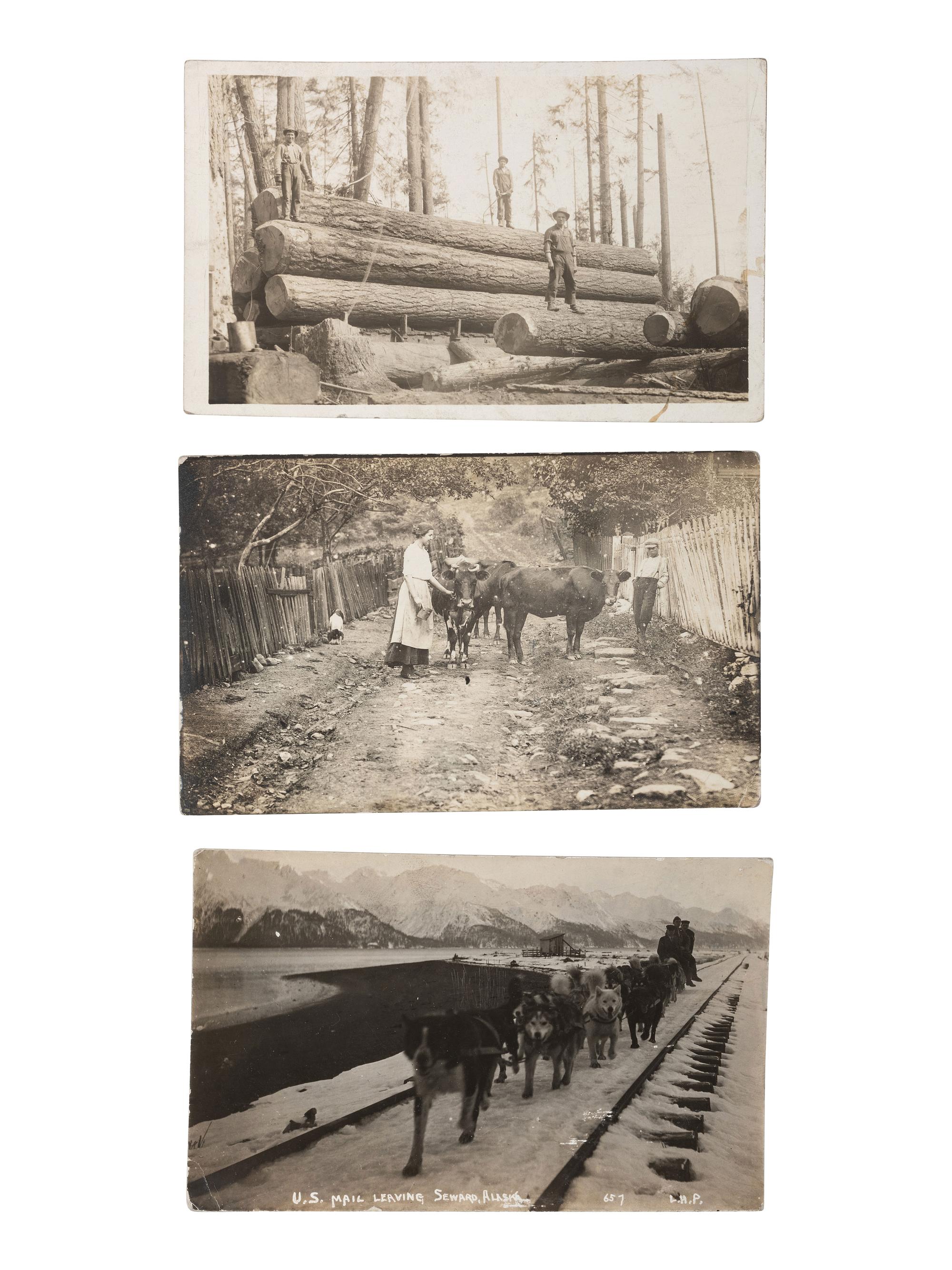 [EARLY PHOTOGRAPHY]. Assorted group of paper photographs featuring occupational, naval, and other interesting subjects, including: