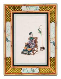 A Set of 12 Chinese Export Pith Paintings, Late 19th/Early 20th Century 清晚期 通草畫人物圖鏡框12幅