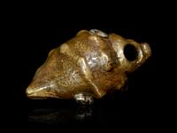 An Unusual Sentoku Bronze Conch Shell-Form Ojime