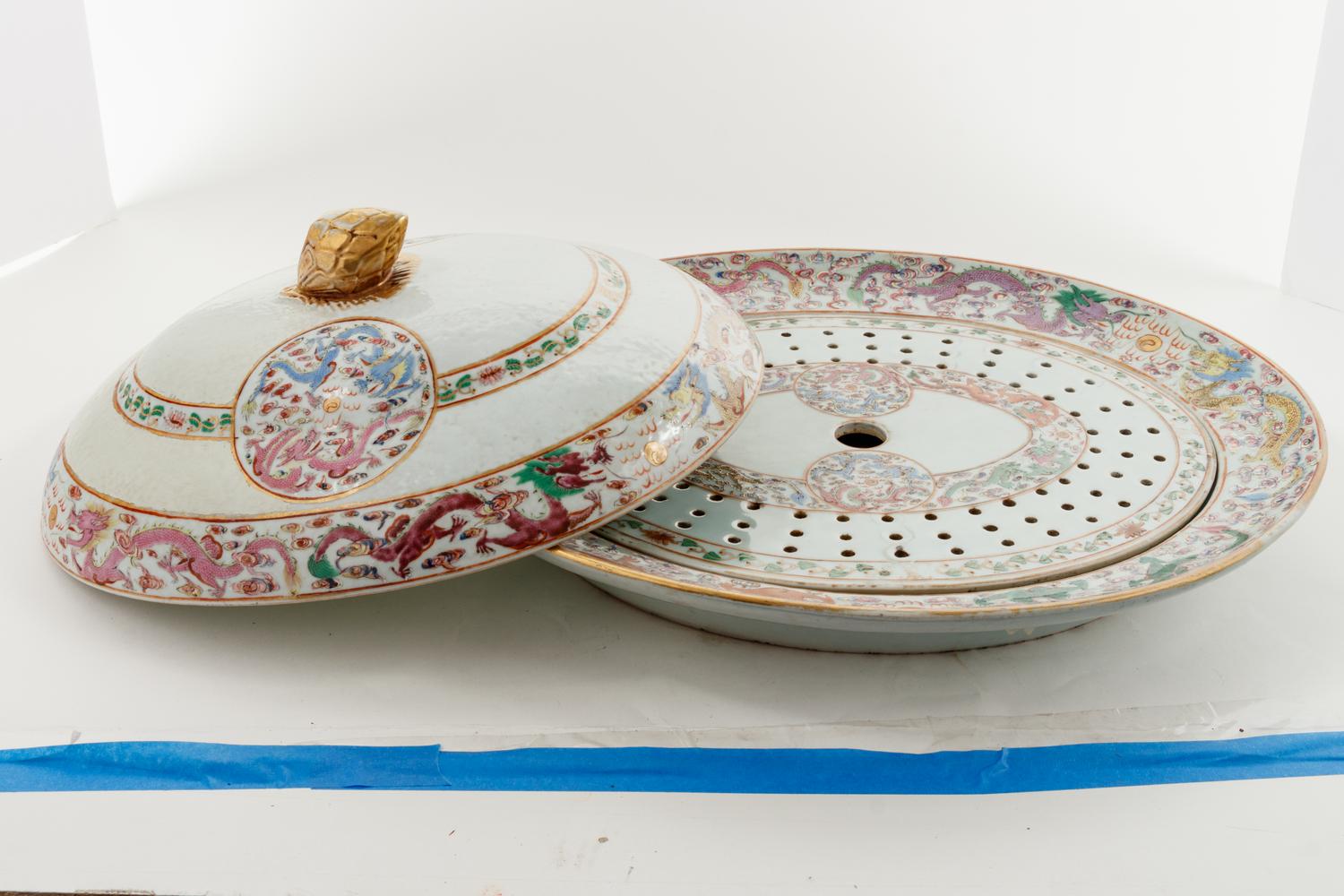 A Chinese Export Porcelain Meat Platter and Cover