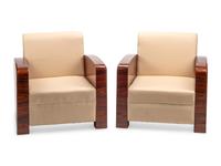 A Pair of Art Deco Style Rosewood Lounge Chairs