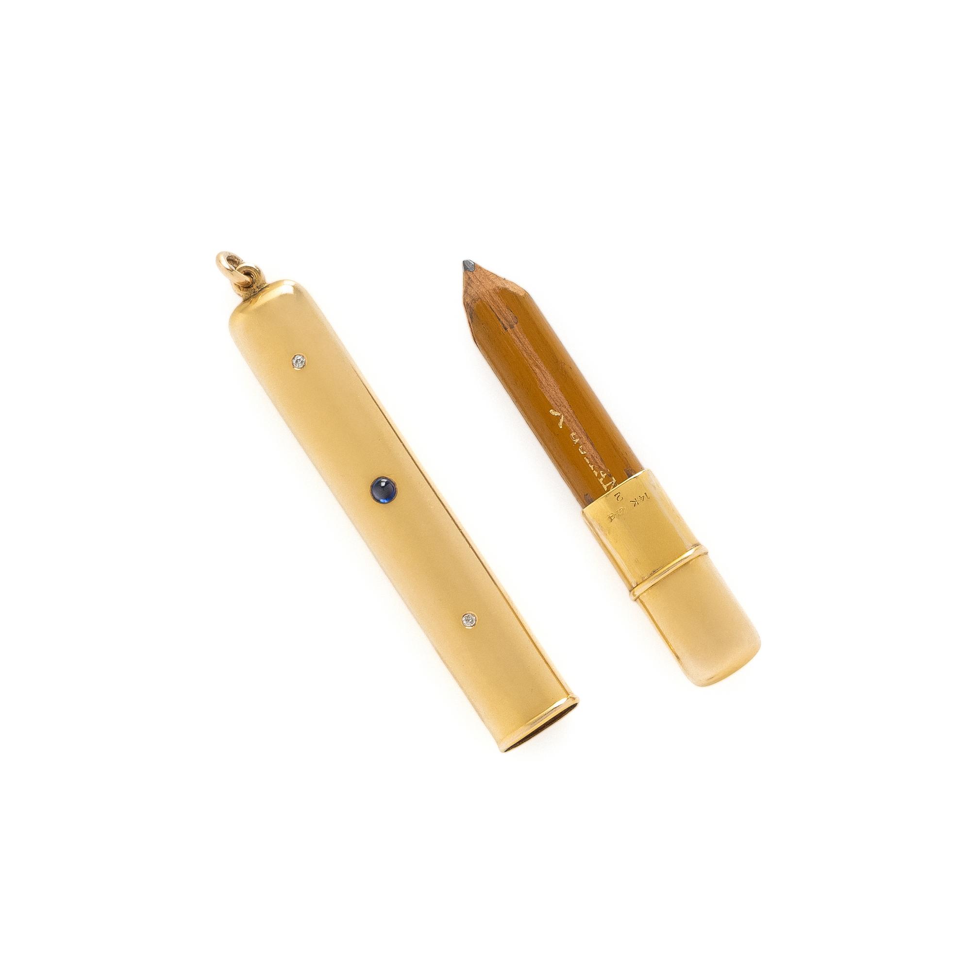 John Jacob Astor IV's Battin & Co., Yellow Gold, Diamond, and Sapphire Pencil Case
