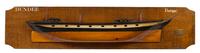 A Polychrome Half-Hull Model of a Yacht Width 54 inches.