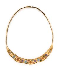 YELLOW GOLD AND MULTIGEM NECKLACE