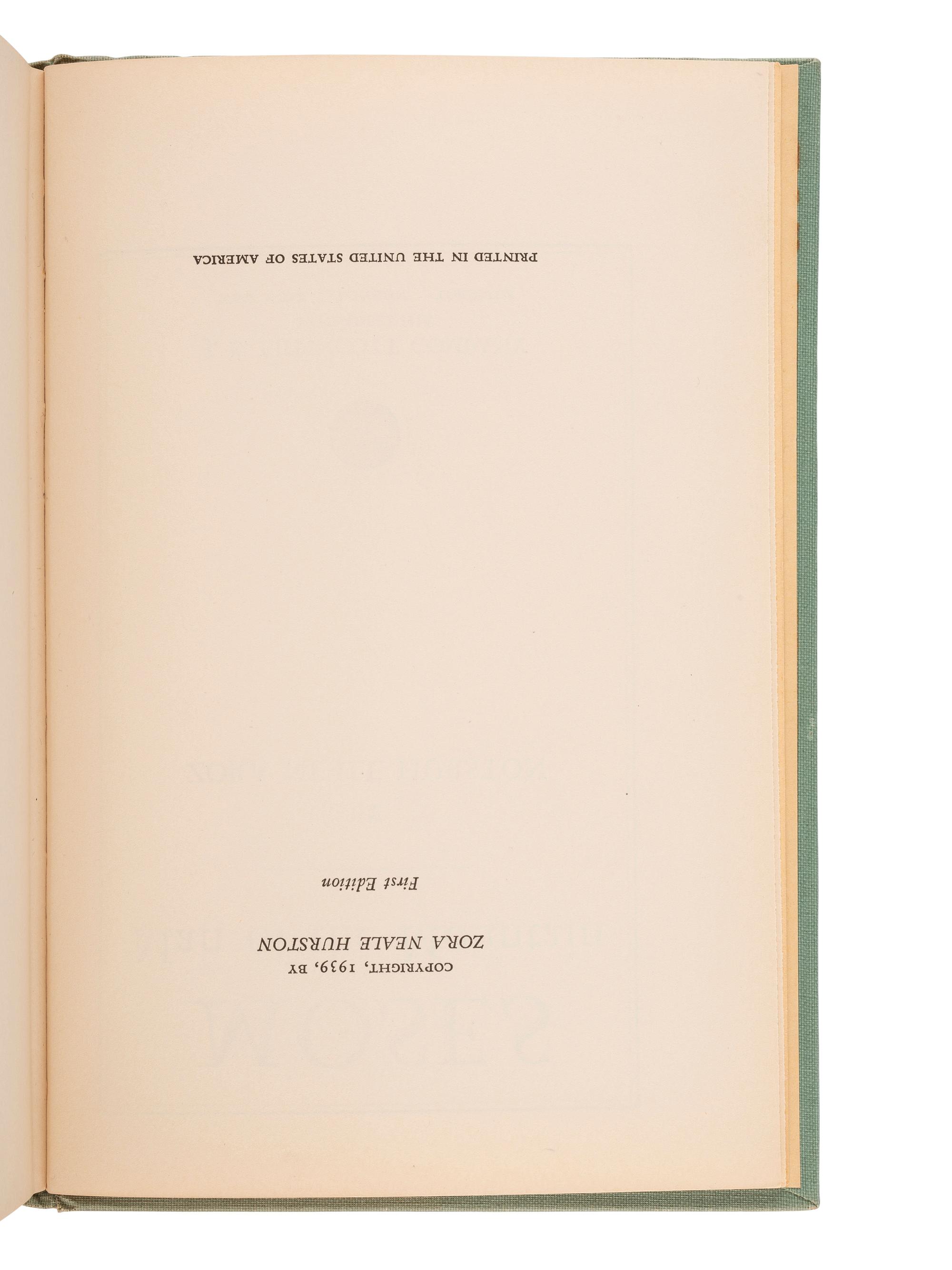 HURSTON, Zora Neale. Moses: Man of the Mountain . Philadelphia: J.B. Lippencott Company, 1939.