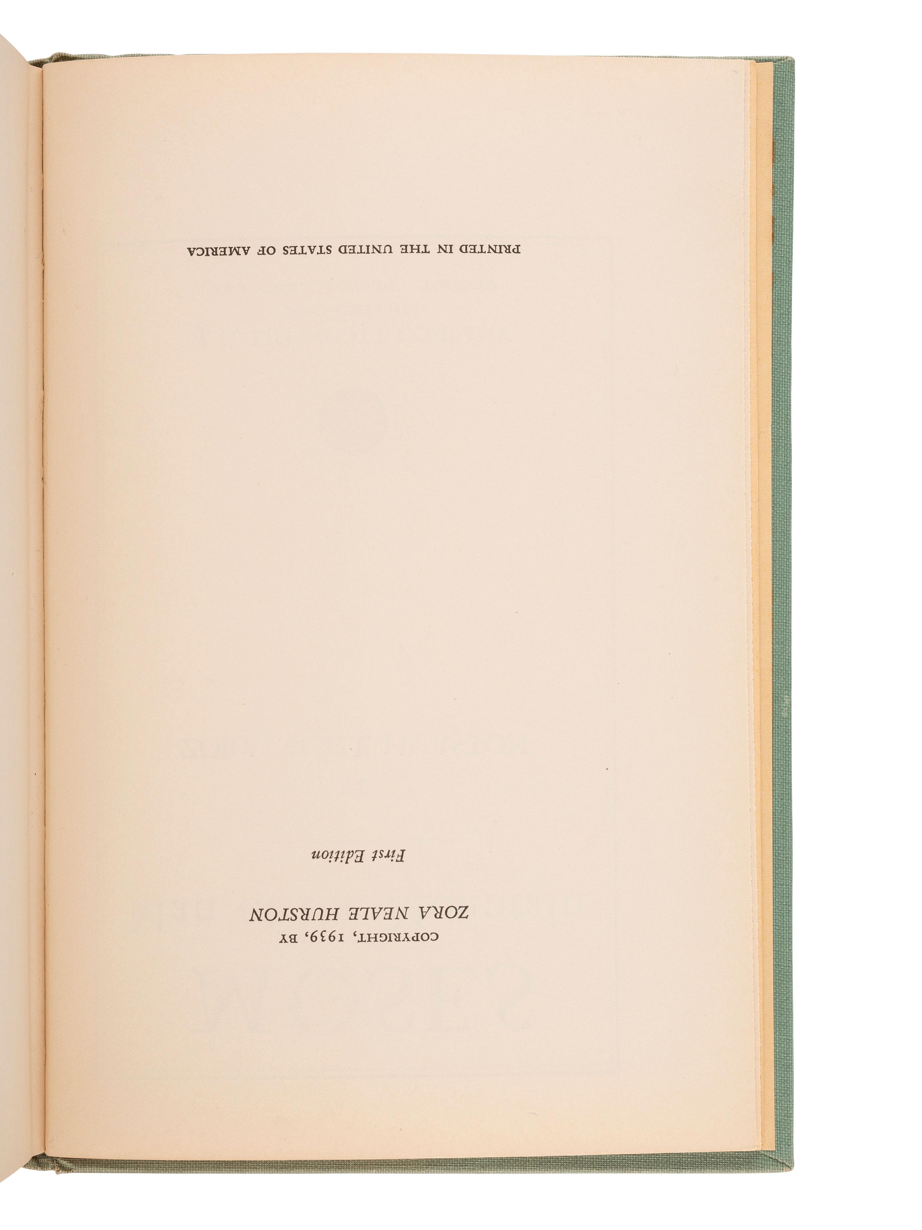 HURSTON, Zora Neale. Moses: Man of the Mountain . Philadelphia: J.B. Lippencott Company, 1939.