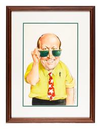 (Cartoon Art) DRUCKER, Mort (1929-2020). Original caricature painting of BILL ZWECKER.