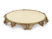 Two Silvered Metal Mirrored Plateaus