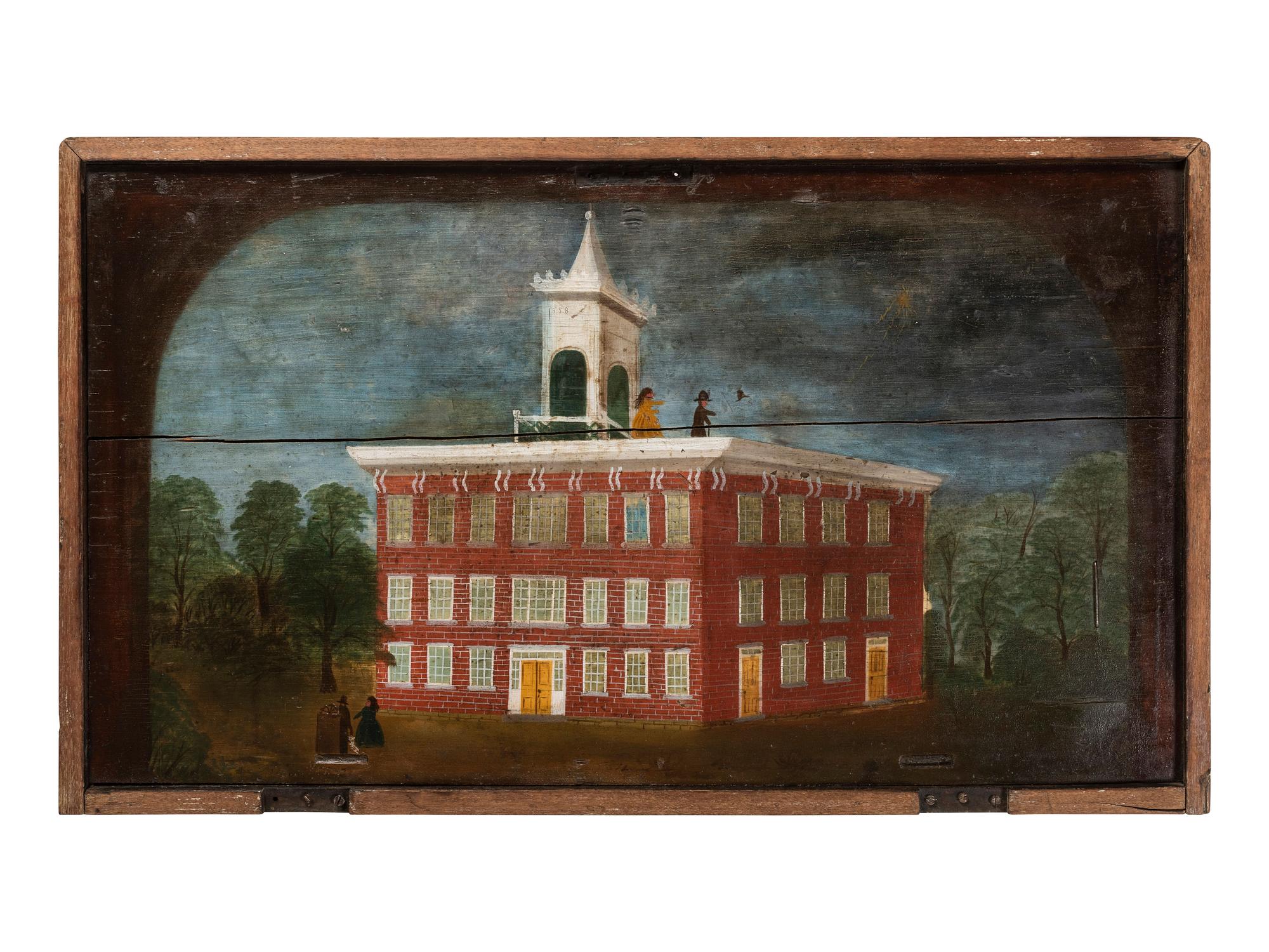 A Paint-Decorated Pine Panel