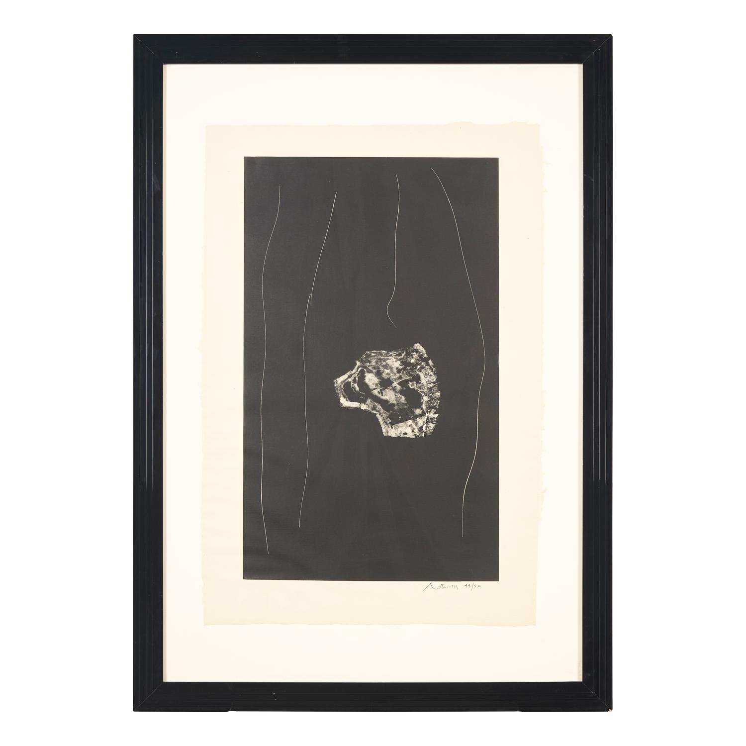 Robert Motherwell (American, 1915-1991) — Soot Black Stone, #3 , 1975