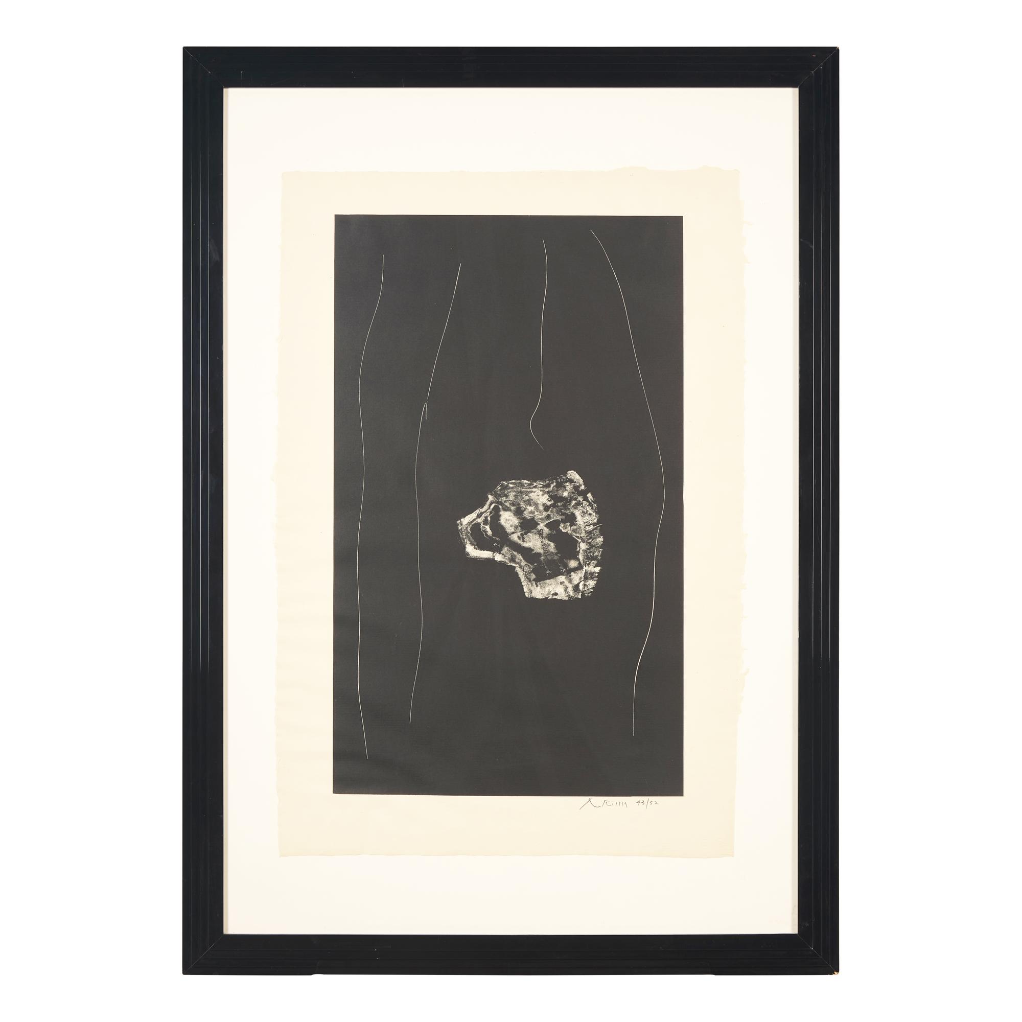 Robert Motherwell (American, 1915-1991) — Soot Black Stone, #3 , 1975