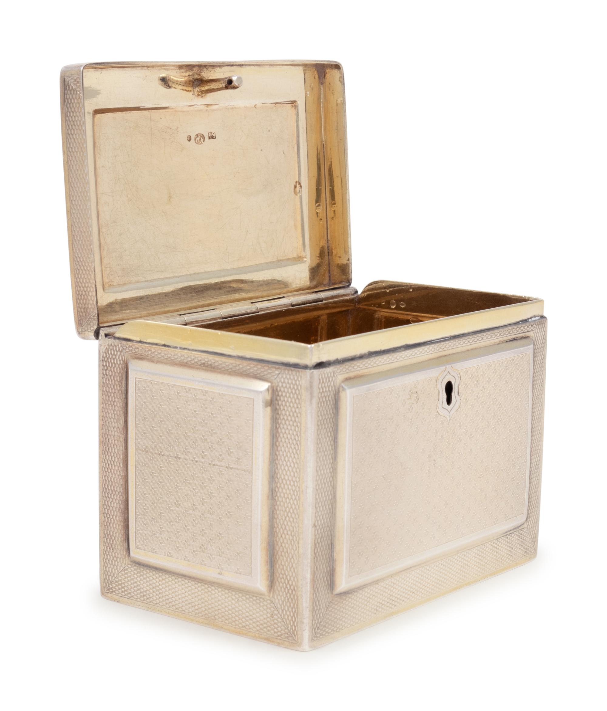 A Russian Silver Tea Caddy