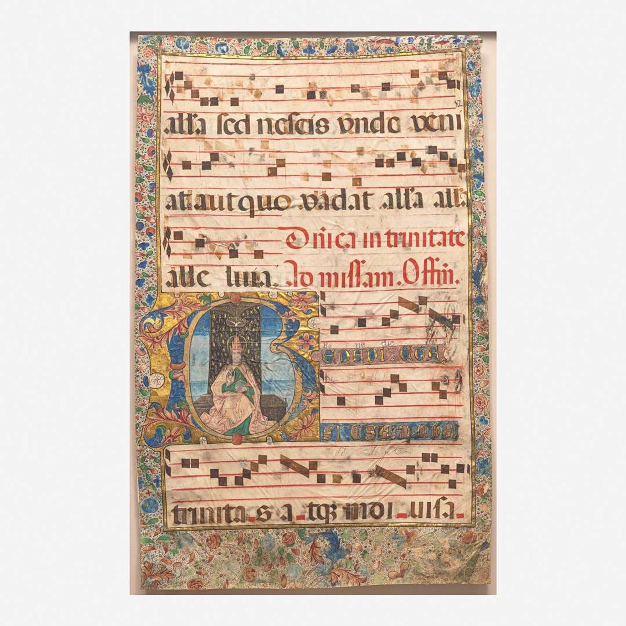 An Illuminated Gradual Leaf 16th century or earlier