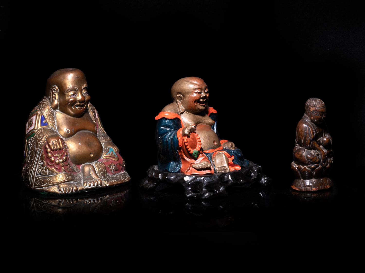 Three Chinese Figures of Laughing Buddha