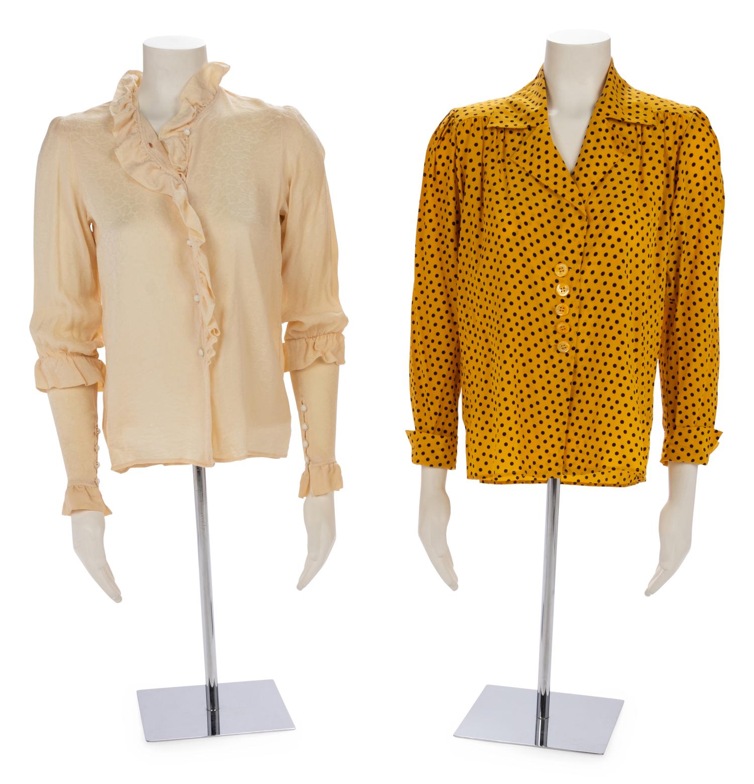Collection of Six Vintage Designer Blouses, 1970-90s