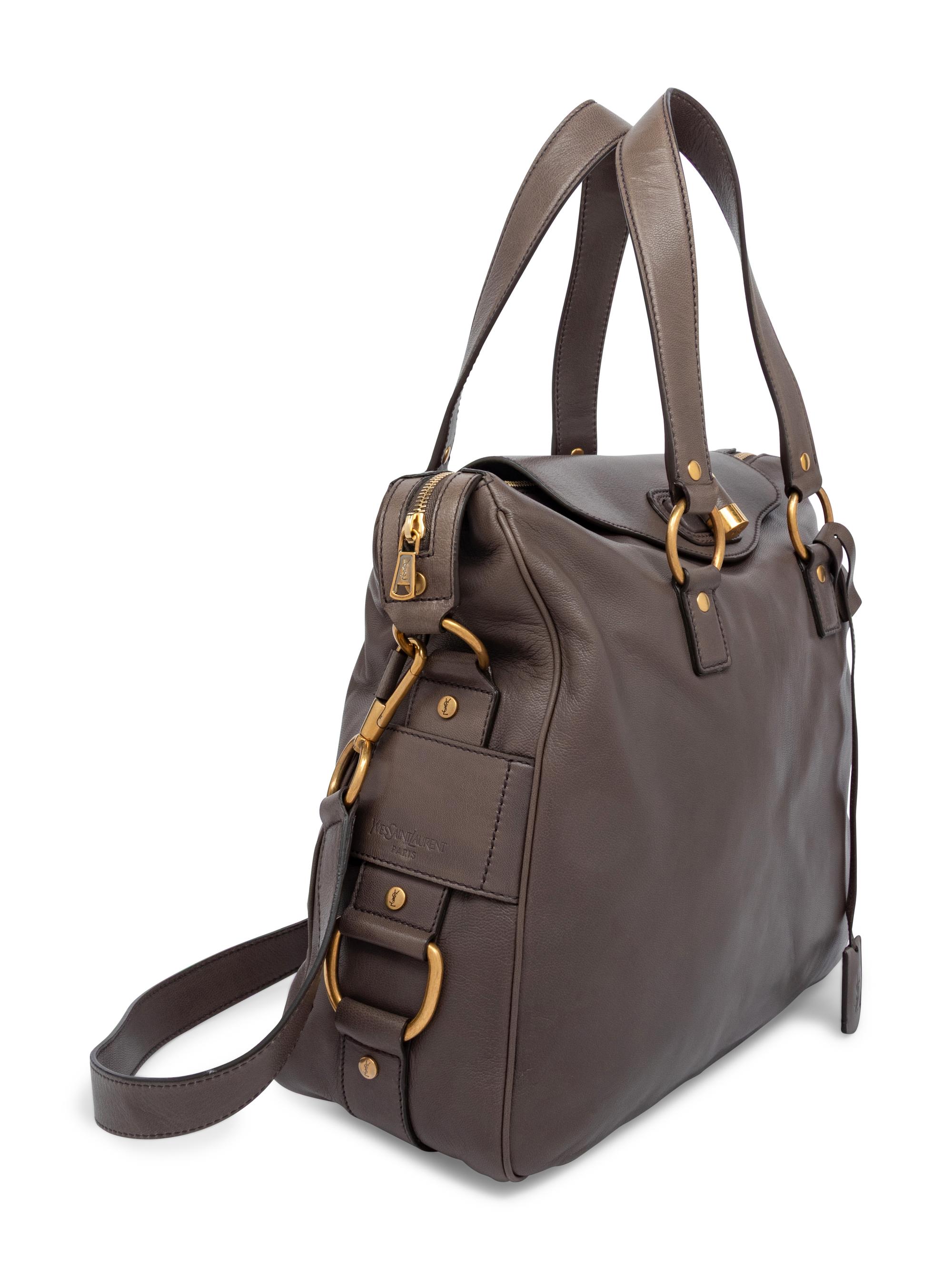 Yves Saint Laurent Rive Gauche, Grey Leather Crossbody Bag
