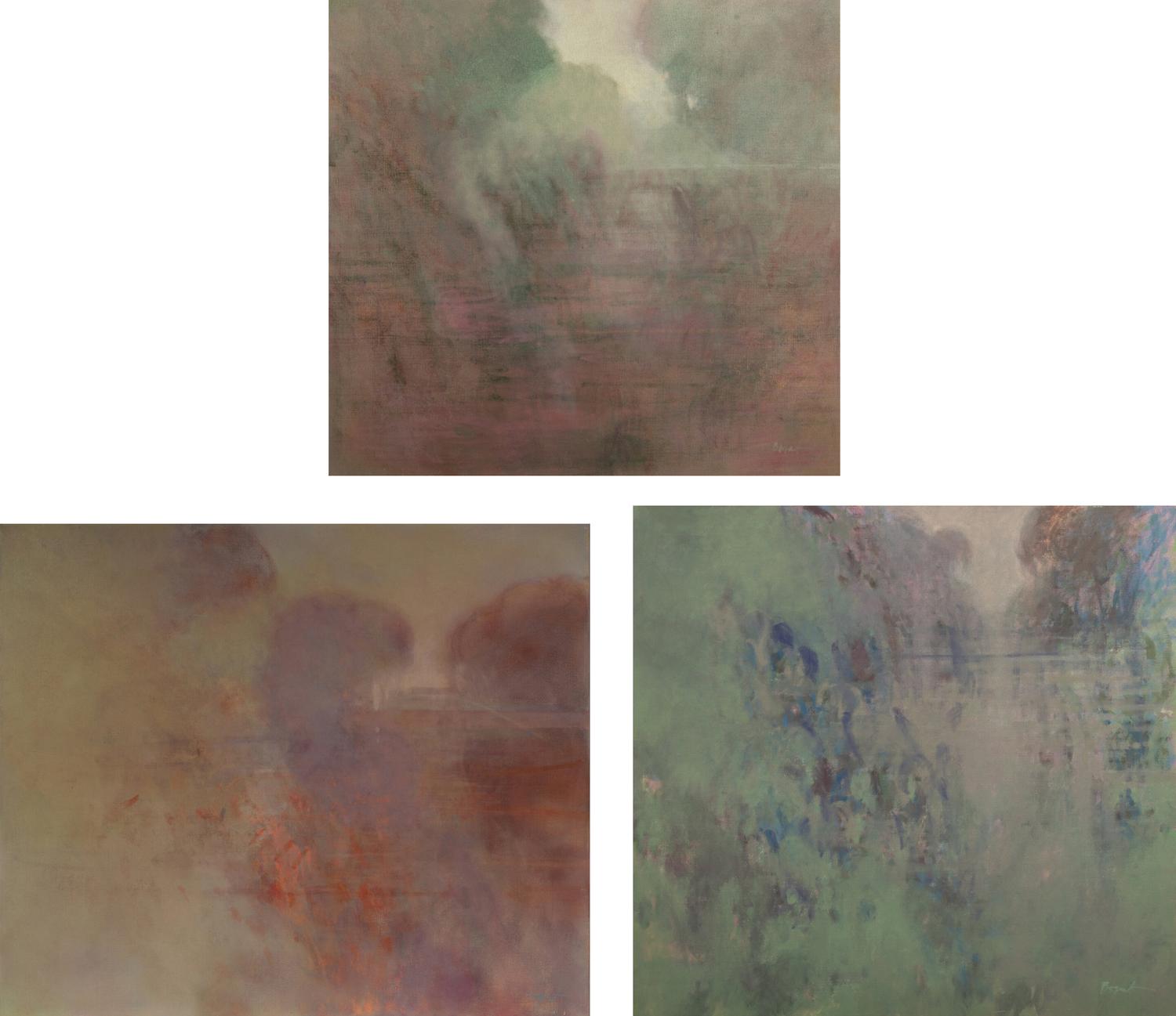 In the Flood of Remembrance, 1982, Poised in the Morning Mist , 1982, and Looking for an Opening in Air , 1979 (a group of three works)