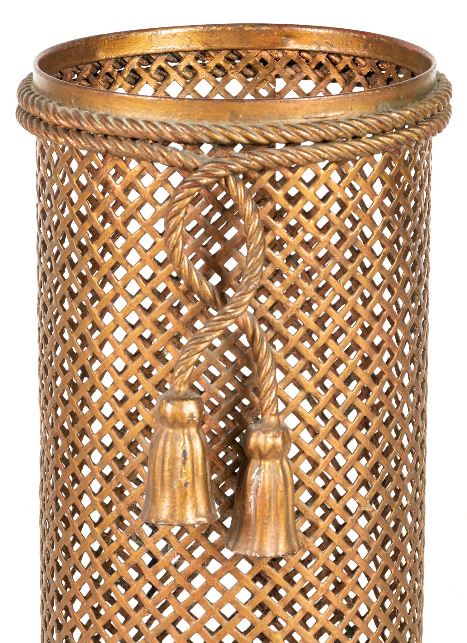 An Italian Gilt Metal Umbrella Stand