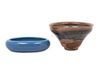 Two Chinese Monochrome Glazed Porcelain Vessels