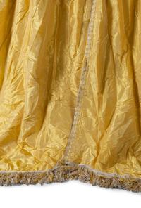 A Set of Three Drapery Panels and Two Drapery Valances
