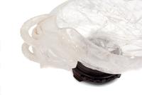 A Carved Rock Crystal Bowl Height 4 1/2 x width of bowl 11 5/8 inches. — 20TH CENTURY