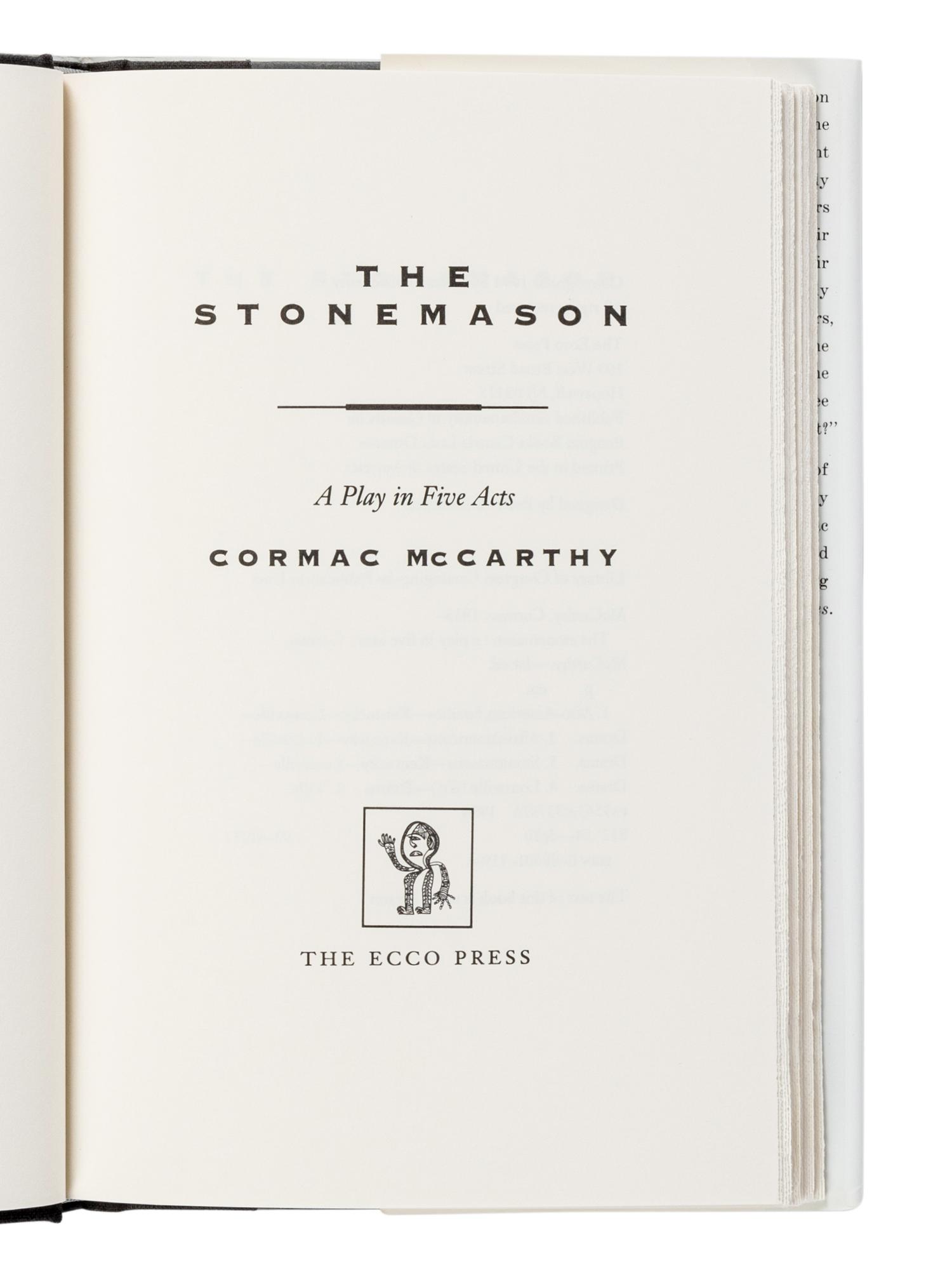 McCARTHY, Cormac (1933-2023). A group of 4 FIRST EDITIONS, comprising: