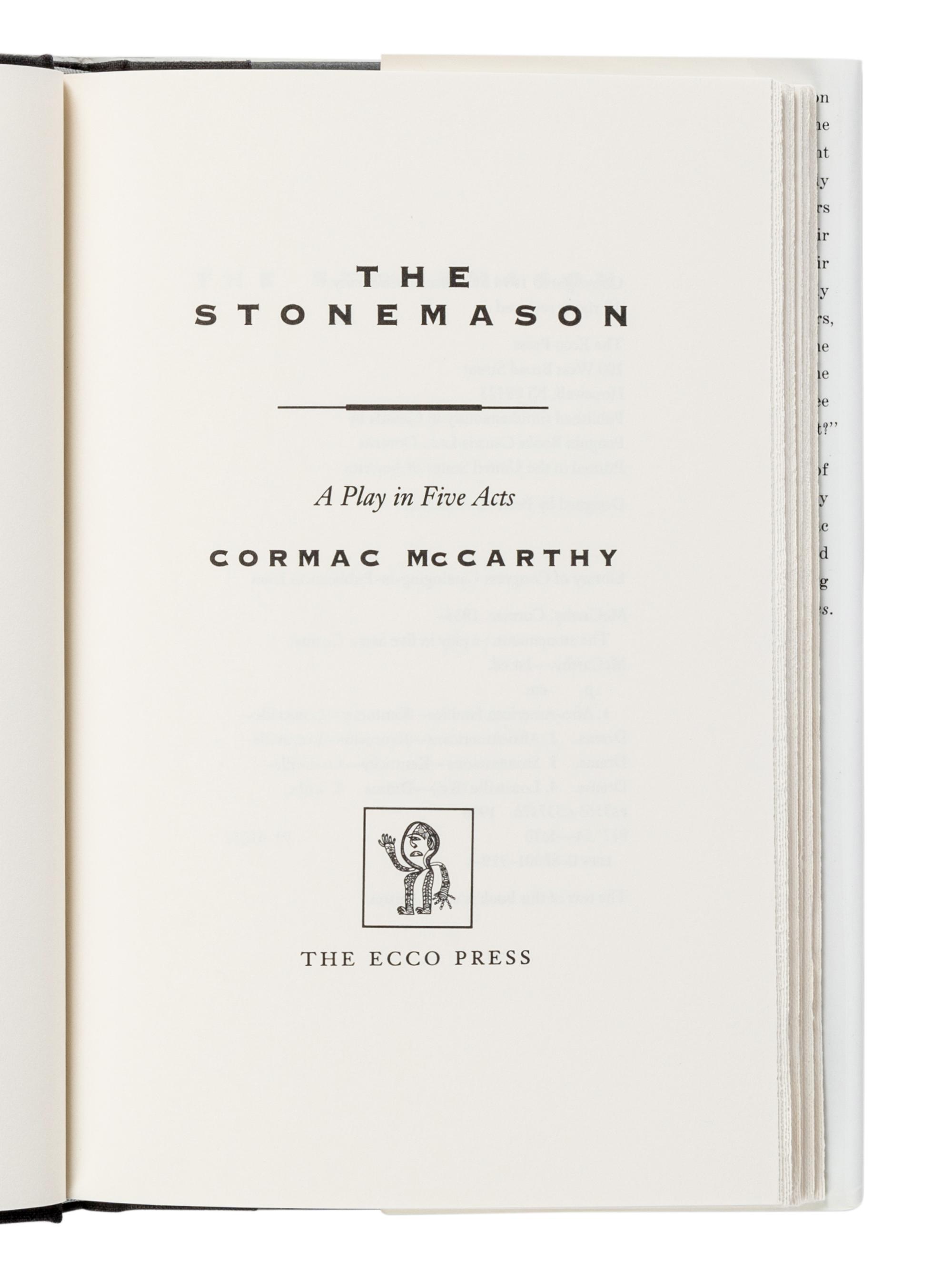 McCARTHY, Cormac (1933-2023). A group of 4 FIRST EDITIONS, comprising:
