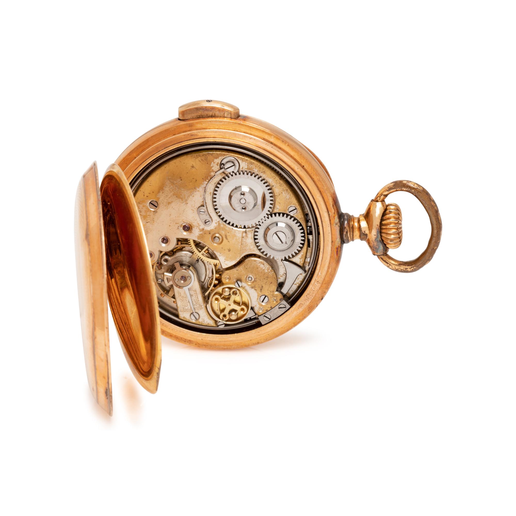 GOLD-FILLED MINUTE REPEATER OPEN FACE POCKET WATCH