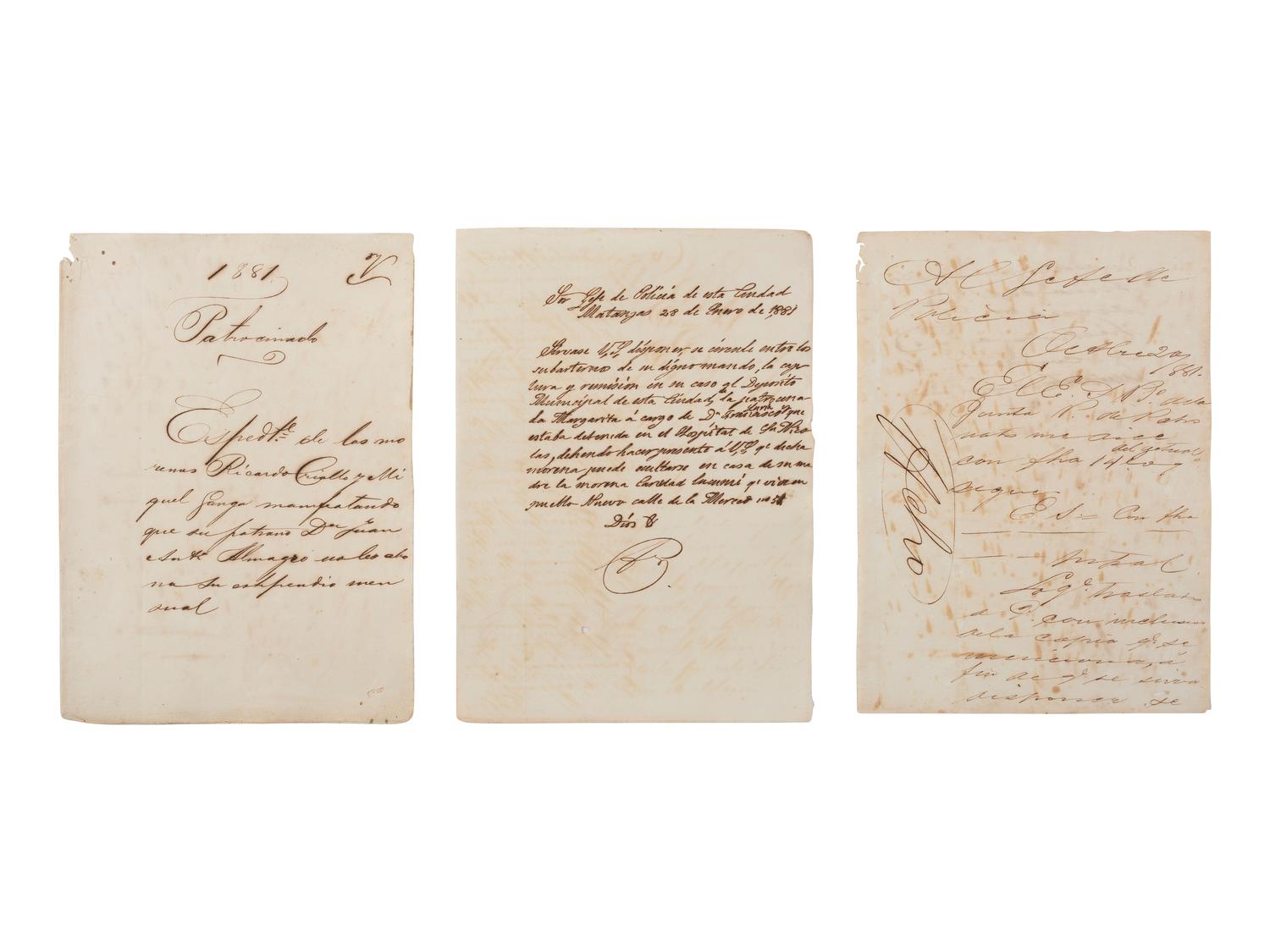 [ENSLAVEMENT & ABOLITION]. A group of 29 assorted Cuban documents, some involving enslaved persons.